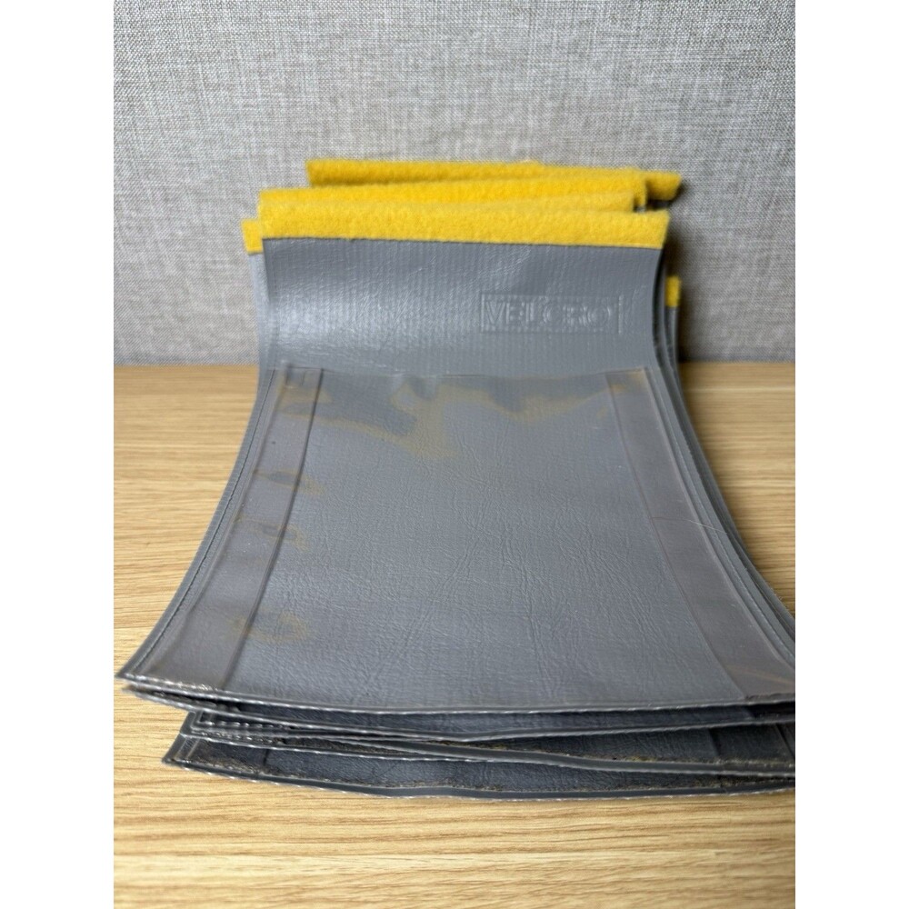 Lot of 15 VELCRO Brand Heavy Duty Modular Pocket Holders Grey Clear Yellow 10x7
